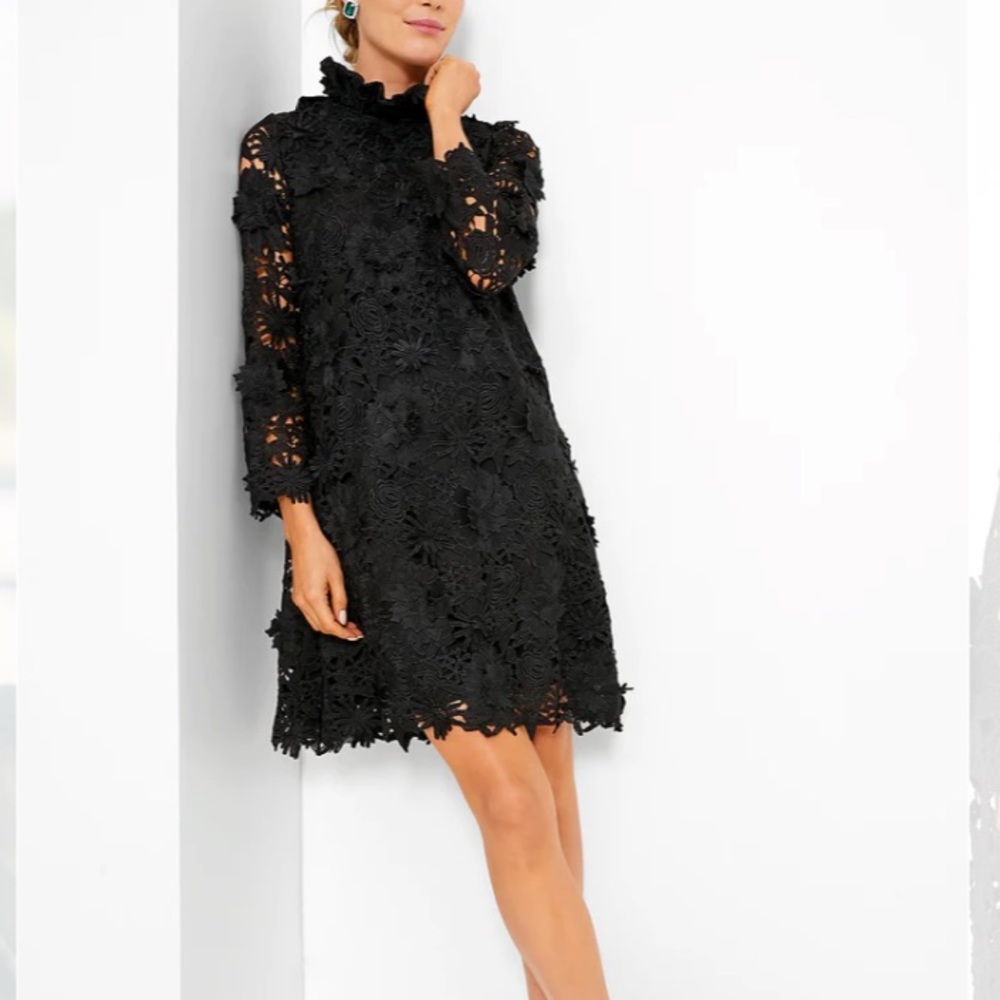 Tuckernuck Black Floral Lace Mini Dress